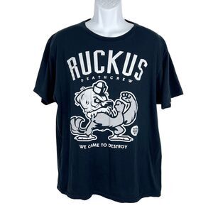 Ruckus Apparel Shirt Men Extra Large Black Deathcrew Short Sleeve Tee